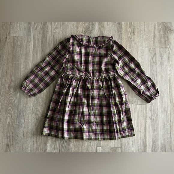 NWT Maison Me Girls Purple, Pink, and Green Plaid Flannel Dress - Size 8 - Picture 7 of 7